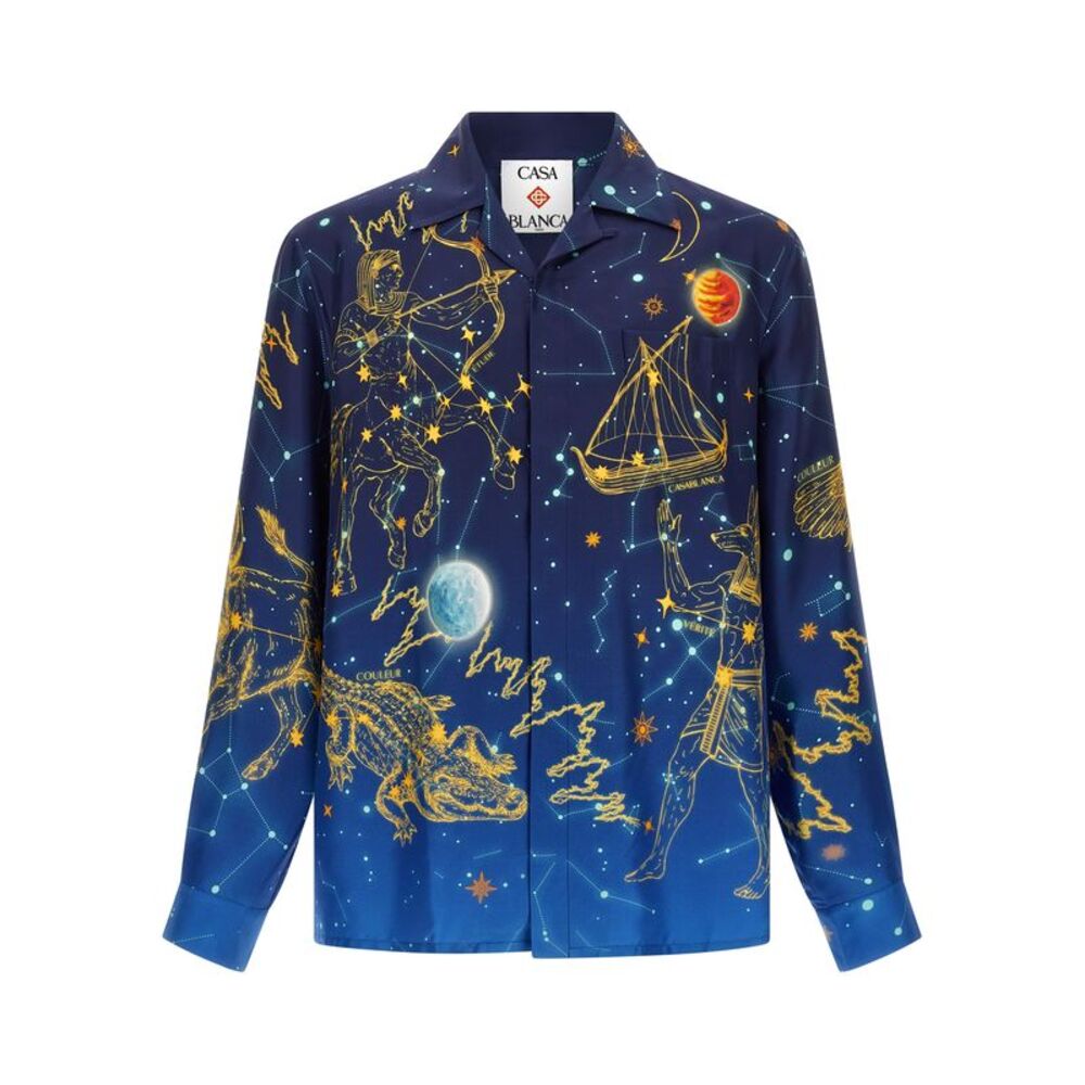 Casablanca Blue Silk Men's Blouse